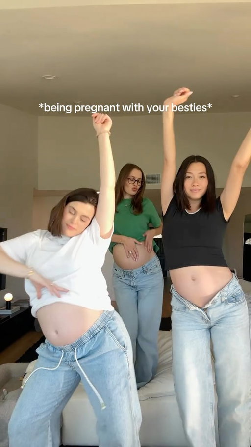 @taylautner, @natashaperry and @amyatiaa are back for their second Bump Club episode talking all about unusual pregnancy symptoms, navigating relationship changes, pelvic floor therapy, the best pregnancy products and clothing, whether they’ll share their babies online, and so much more! Listen and watch now — comment “Squeeze” below and we’ll DM you the episode! 🎙💛⁠