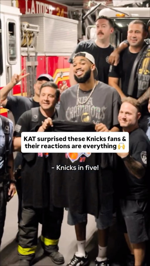 Knicks champ @karltowns teamed up with @UPS driver David Delarosa at Fanatics Fest to deliver championship gear to fans and give them the surprise of a lifetime. Their reactions say it all, but if we had to translate, probably something like, “Knicks in five!”