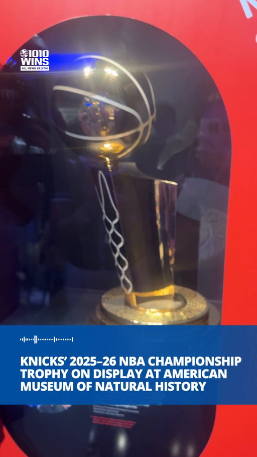 The New York Knicks' 53-year championship drought is officially etched in gold, and fans can now see the newly engraved Larry O'Brien Trophy in person at the American Museum of Natural History.

The trophy celebrates the Knicks' historic 2025–2026 NBA championship run. Guest curator Vikki Tobak noted that the display was arranged well before the team sealed their victory, as the museum prepared for the landmark moment.

"It has the name of every team that's ever won this year. They had to add Knicks," said Tobak.

Diehard fans have already begun visiting the museum to admire the trophy up close. "53 years. Look at that -- gorgeous," said Larry, a lifelong Knicks fan who arrived on day one of the exhibit. "You know why it feels good? Cause it's back home in New York."

Basketball fans wanting to view the trophy at the American Museum of Natural History exhibit can do so through Jan. 3rd.

🎤 @ml_buckley reports

📹 Mary-Lyn Buckley 

🔊 Tune into 1010 WINS AT 92.3 FM for more local news

#NYC #knicks #NYCNews #nba #nbachampions #knicksin5 #nyknicks #larryobrien #larryobrientrophy #AMNH