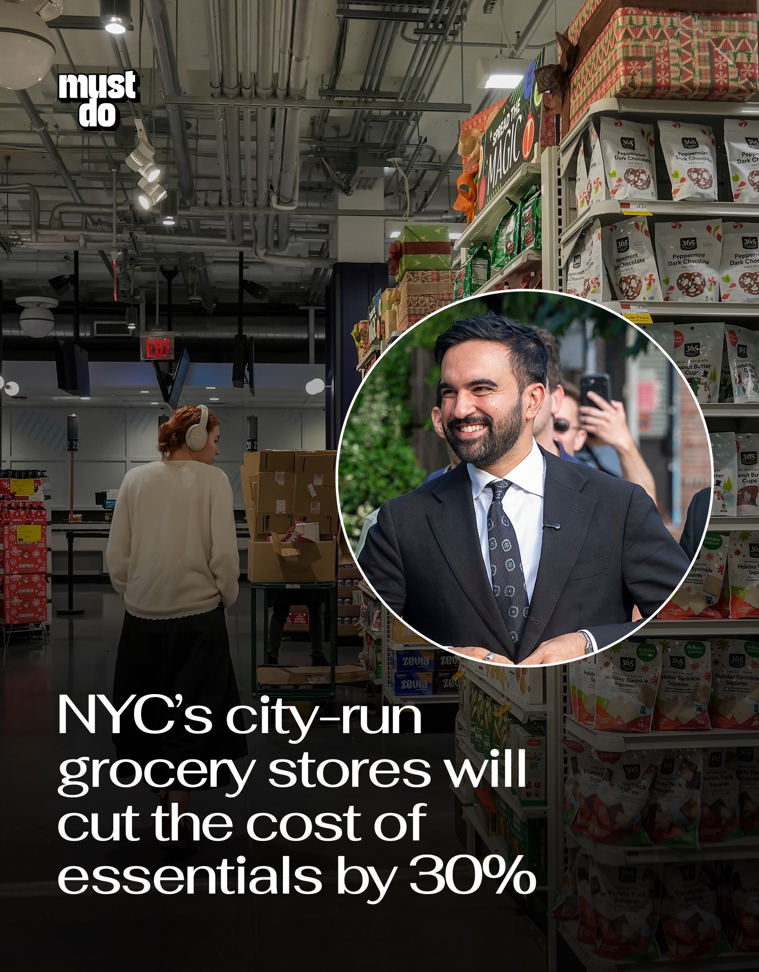 New York is officially getting into the grocery business.

Mayor Zohran Mamdani says the city’s new municipal grocery stores will sell a basket of everyday essentials for 30% less than traditional grocery stores.

The discount will cover all fresh produce, meat and seafood, plus eggs, milk and dozens of pantry staples. Prices will also be locked in monthly instead of changing week to week.

City Hall estimates the program could save the average New Yorker around $90 a month, or about $1,000 a year.

The first store is expected to open in Hunts Point by the end of 2027, with one location planned in each borough by the end of 2029.

Media via Shutterstock/@nycmayor

#mustdonyc #nycgroceries #nyccostofliving