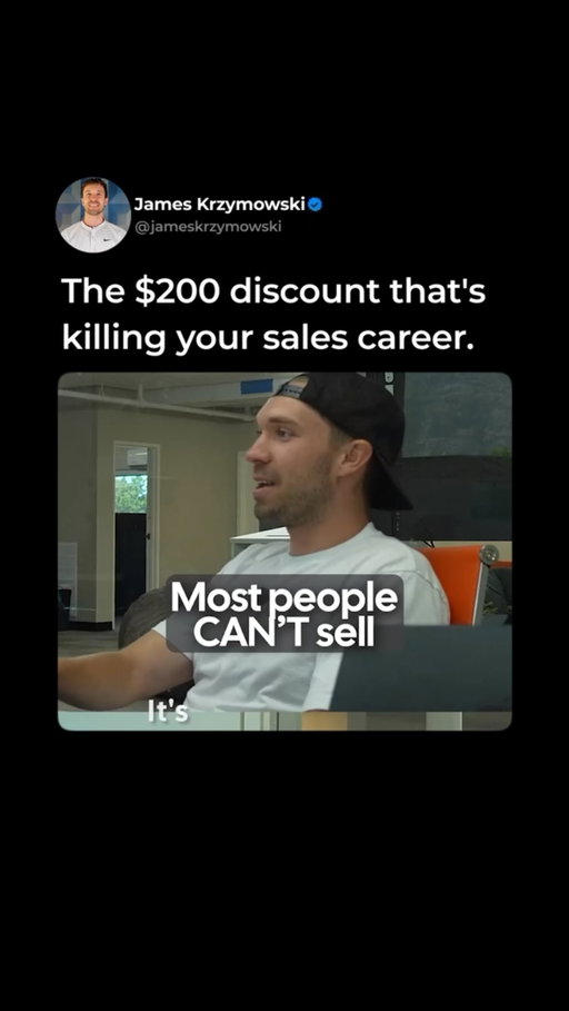 That $200 discount feels like a win in the moment. It’s quietly destroying your sales career.

Every time you drop the price to earn a yes, you’re reinforcing the bad habit. You’re teaching yourself that value can’t hold up under pressure and teaching the customer that your initial price was a negotiating position, not a real number. Both of those things follow you to every door after this one.

The reps who build real careers in door-to-door learn early that the price objection is a value problem, not a number problem. The fix is never less money. It’s more reason to say yes at the price you already gave them.

Hold the number. Build the case. Close on value. That’s the skill that actually transfers.

Are you closing deals or just buying them?