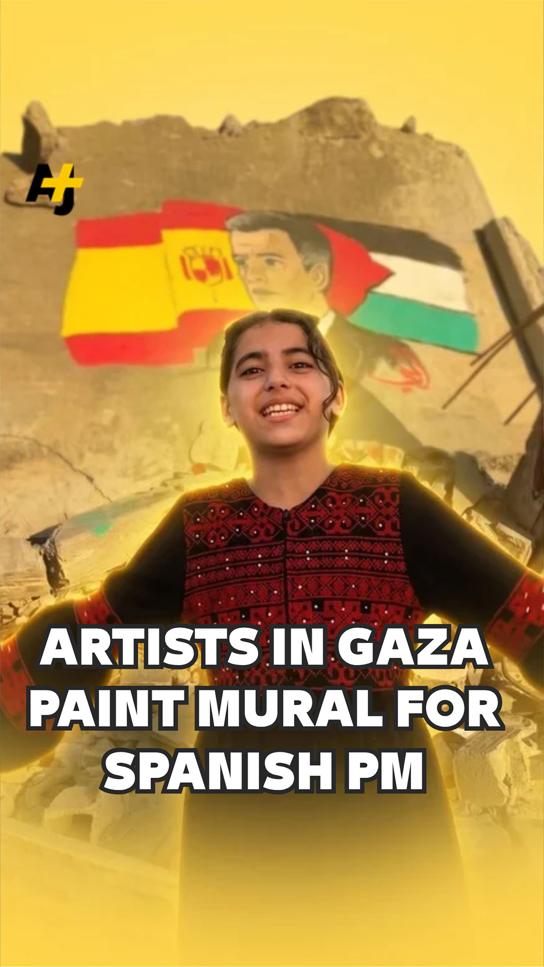 Local artists in Gaza painted a portrait of Spain’s Prime Minister Pedro Sánchez in appreciation for his outspoken support of Gaza and the Palestinian people, and he replied. ⁣
⁣
Sánchez sent them a message: “The Spanish society as a whole is listening to you, sees you, loves you and doesn’t forget you.”⁣
⁣
#Spain #PedroSanchez #Gaza #Palestine