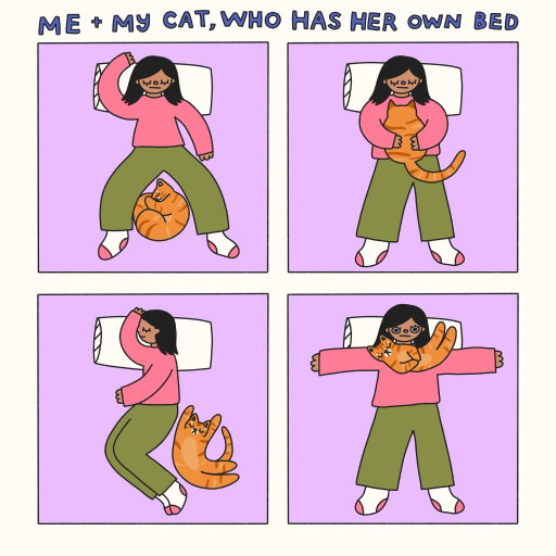 and she changes position as soon as you move a muscle

🎨: @carolinefriendart 

#illustration #illustrationart #catmom #lifewithcats