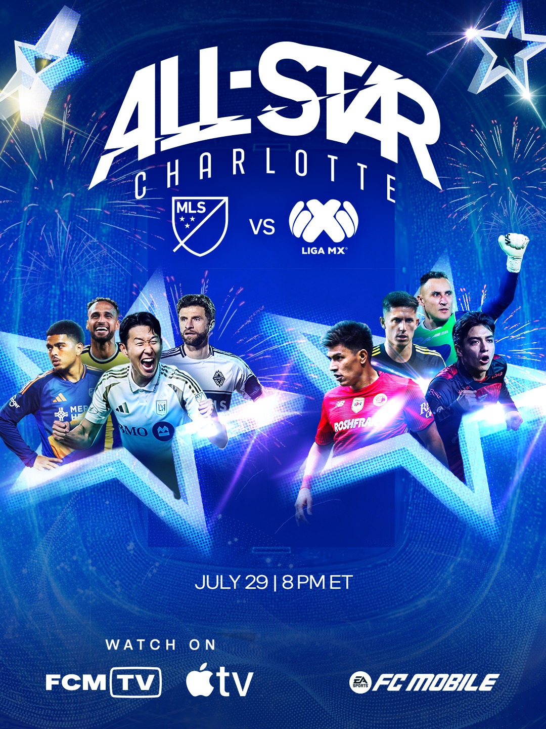 The stars are ready to put on a show. 🌟

Catch all the MLS All-Star action live on FCM TV:
🎯 All-Star Skills Challenge: July 28 at 7:30 PM ET
⚽ @MLS vs. @ligabbvamx: July 29 at 8:00 PM ET

Watch live, earn rewards for your squad, and get a trial of @appletv. Terms apply.