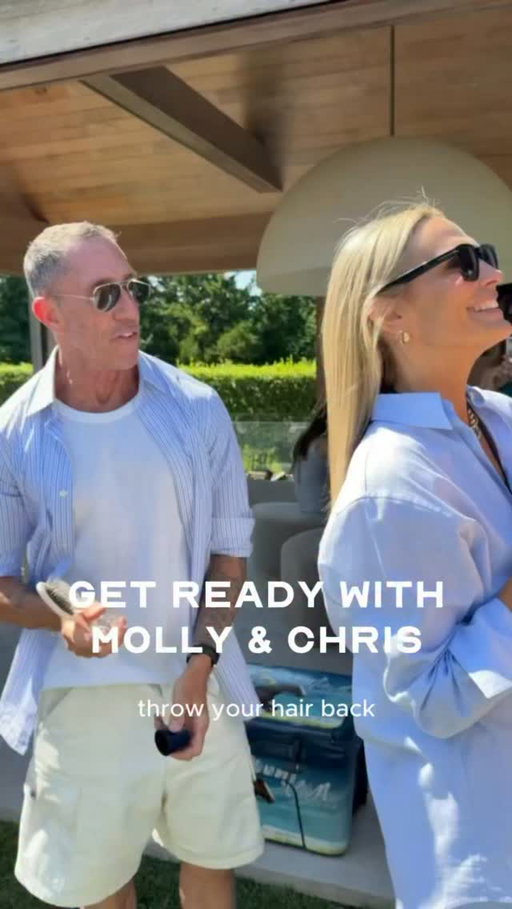 Founder to Founder. Old Friend to Old Friend. @mrchrismcmillan gets @mollybsims ready for their event in the Hamptons. 

The Gloss & Glow bundle is available online until the end of the month ✨