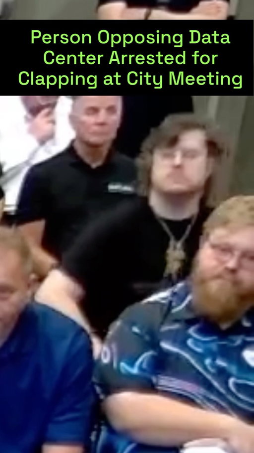 Police arrested a high school physics teacher for clapping during a city council meeting last Wednesday. Teacher Lux Claridge went to a meeting of the Emporia, Kansas City Commission on July 22 with their spouse and brother. All three were there to speak out against a proposed hyperscale data center that would sit on 1,000 acres of rural land in Emporia. They left the meeting in handcuffs, dragged out by police on the orders of a city commissioner.

Emporia PD denied 404 Media’s request for a copy of Claridge’s arrest report. “The requested record is part of an active criminal investigation. As such, it is considered a criminal investigative record,” Emporia PD told 404 Media. “At this time, the Emporia Police Department is denying your request, as disclosure of the requested report could interfere with ongoing investigative efforts. Therefore, the record will not be released.” 404 Media has formally appealed this decision.

This clip has been shortened and edited for length and clarity. Read now at 404media.co