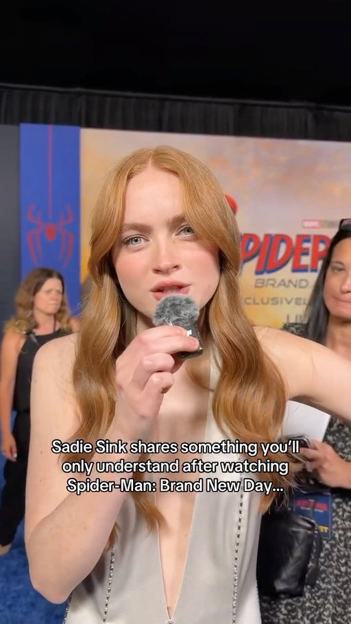 A one word tease from Sadie Sink for #SpiderManBrandNewDay 👀
