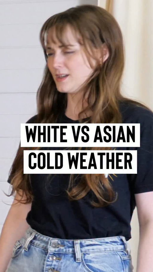 How white people vs Asians deal with cold weather 😭🥶🤧 #asian #funny #sketch #comedy