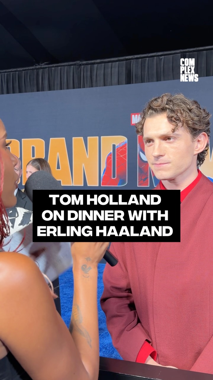 Dinner date is still on 🔥 Tom Holland revealed he hasn’t met up with Erling Haaland just yet, but says it’ll happen soon.