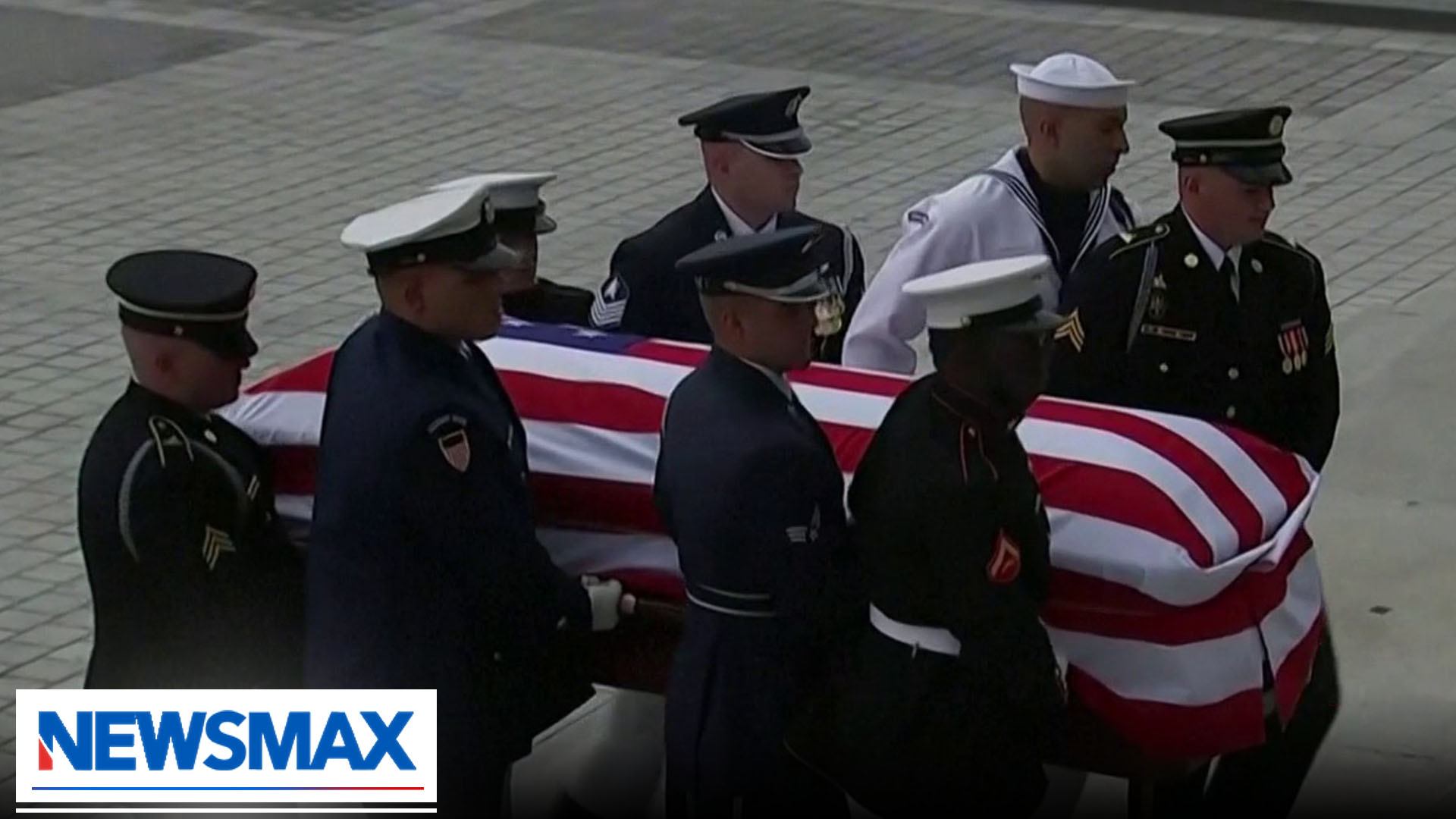 The casket of Sen. Lindsey Graham enters the United States Capitol to lie in state in the Rotunda.