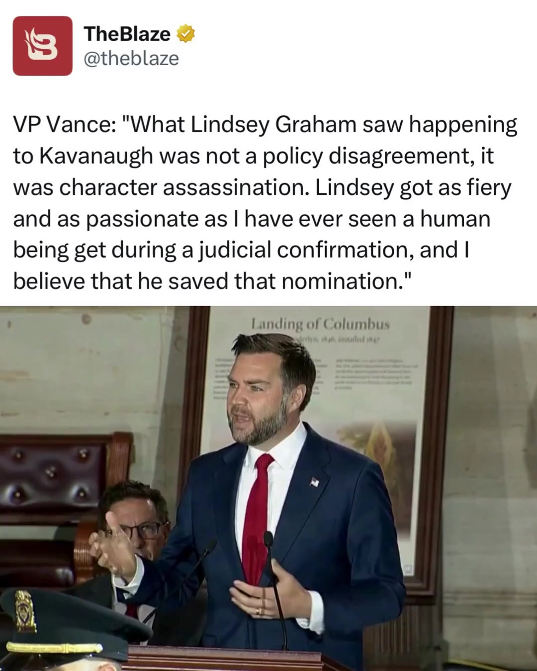 VP Vance recounts one of Lindsey Graham's finest moments at the late senator's funeral service in DC.