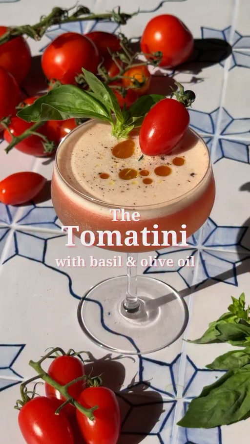 Tomato season 🍅🍃🍸

Tomatini with Basil and Olive Oil
1-2 Campari tomatoes (cut in quarters)
¼ oz simple syrup
½ oz white balsamic vinegar 
2 oz gin 
Pinch of flaky sea salt 
Cracked black pepper 
3-4 basil leaves 
Olive oil for top
Cherry tomato, basil sprig, and black pepper for garnish 

Start by muddling tomatoes and simple syrup in a cocktail shaker to release all the juice from the tomatoes. Add in balsamic, ginger, salt, pepper, and basil leaves. Fill the shaker with ice and shake until cold. Double-strain into a martini glass, top with some more pepper and a drizzle of olive oil. Garnish with a tomato and basil leaves. 

Original recipe by @jimmybarrat 

#tomato #tomatini #tomatoseason #cocktailrecipes #cocktail