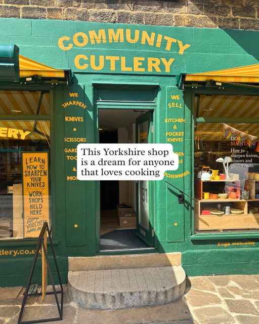 LOVE COOKING? THEN YOU’LL LOVE THIS SHOP IN ILKLEY 🧑‍🍳

@communitycutlery started off a knife-sharpening business, but today they’re a hub for all things kitchenware. If there’s an aspiring chef (or home cook) in your life, this is the perfect place to pick them up a gift.

Their bread-and-butter (pun intended) is their collection of luxury Japanese knives. Made to last, and proper impressive. You can also find all kinds of handy cooking tools, gorgeous ceramics and a few fancy ingredients to truly elevate your meals.

If you visit, make sure you have a chat with owners Gaz and Georgie – they’re more than happy to dole out advice and recommendations. Keep an eye out for their whippet, Mookie, snoozing under the counter!

📍 Community Cutlery, 31 Leeds Road, Ilkley, LS29 8DP
🗓️ Tuesday to Saturday, 10am – 5pm

#ilkley #yorkshireshop #supportlocal