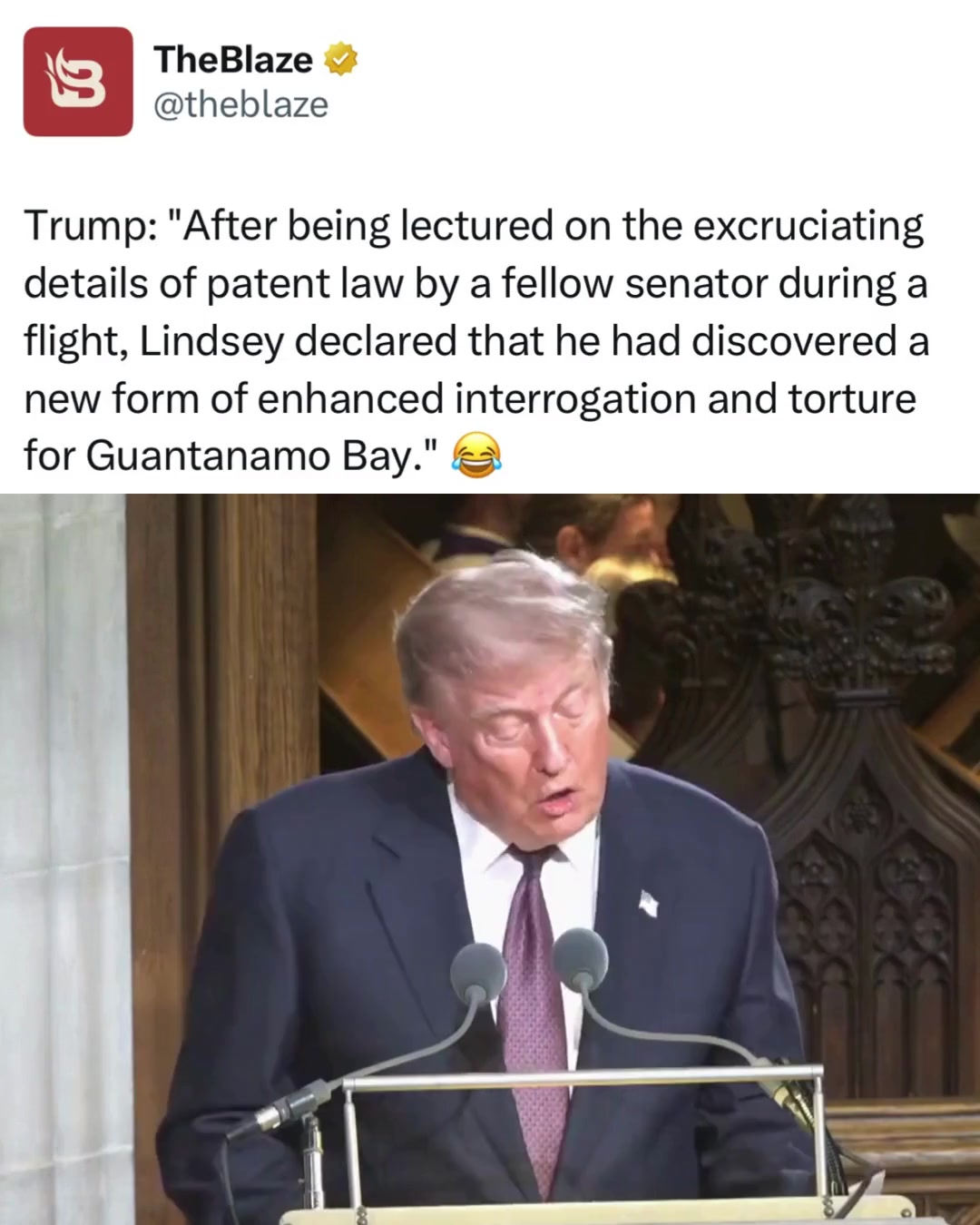 Trump tells hilarious story as he eulogizes the late Lindsey Graham.