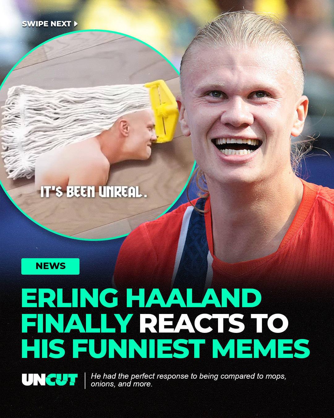 Erling Haaland reacted to some of the funniest memes inspired by his appearance and Norway’s World Cup run ⚽⁠
⁠
He laughed at edits comparing him to dinosaurs, green onions and Kid Majin Buu, saying people should stop taking memes so personally 😂⁠
⁠
What do y'all think⁉️👀⁠
⁠
via: @erling