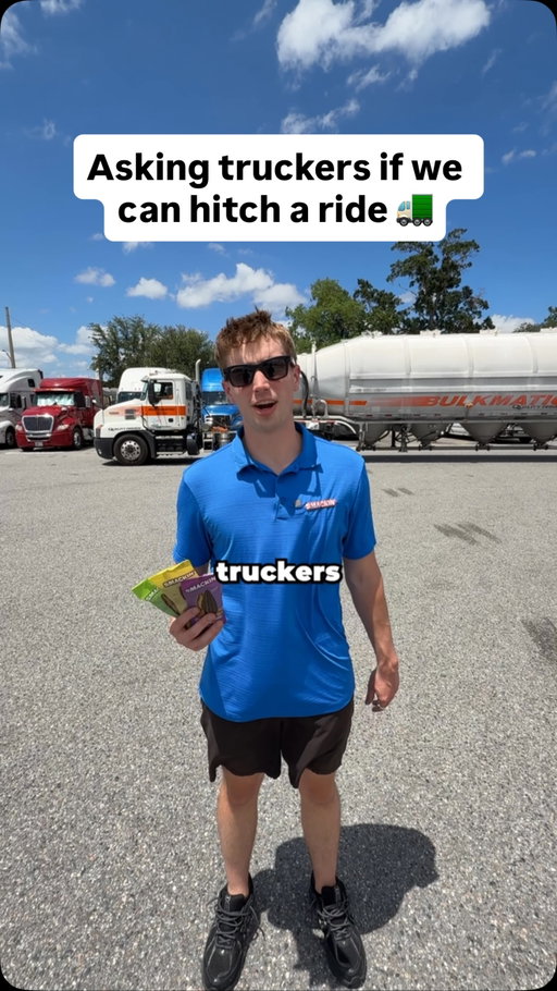 Asking truckers if we can hitch a ride 🚛🔥

Shoutout @robertboblitt78 for the help 🙏