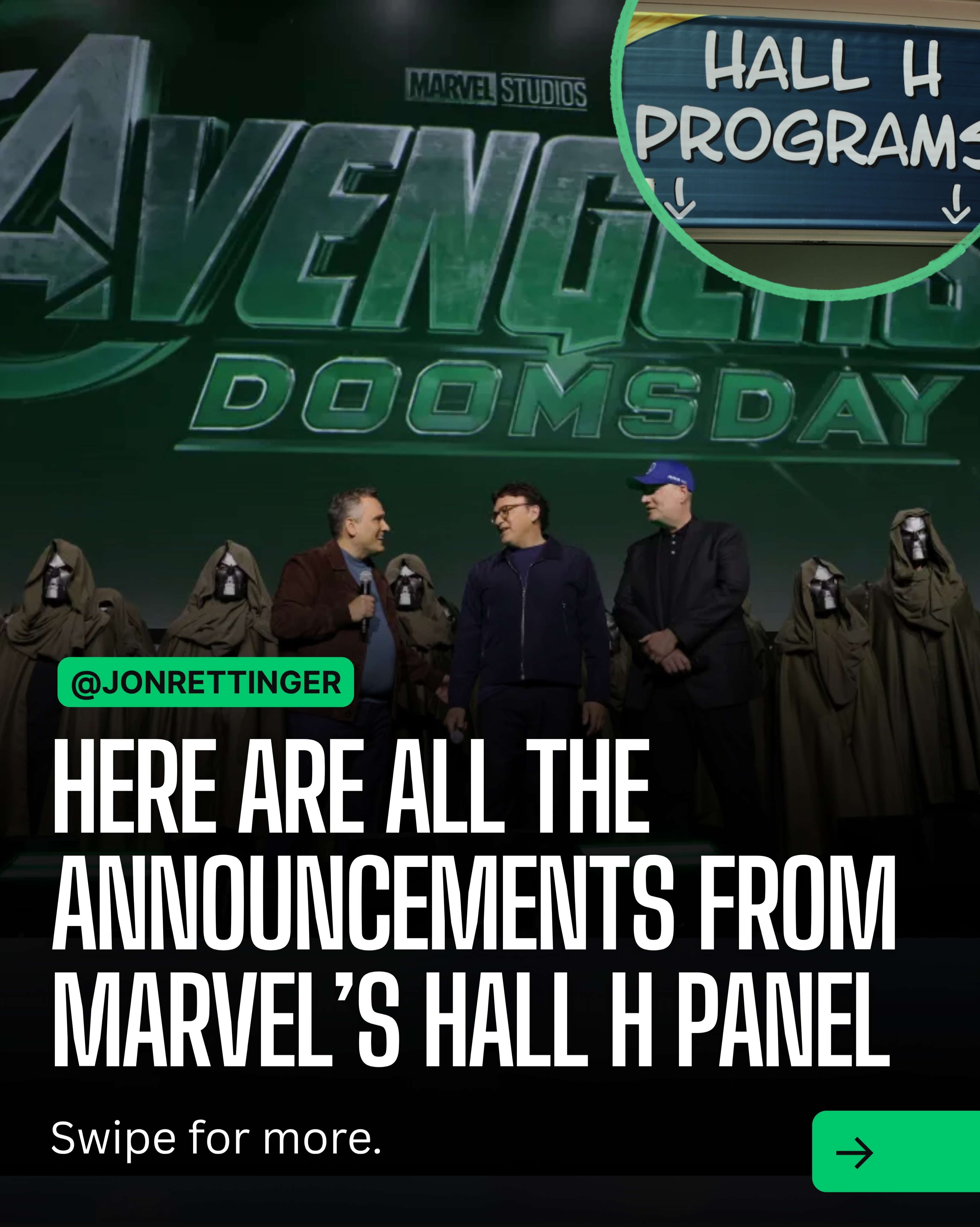 Marvel dropped a massive batch of news at Hall H. Between Ryan Gosling taking on Ghost Rider, David Jonsson joining Black Panther 3, and a stacked cast list for Avengers: Doomsday, there is a lot to break down.
Swipe through for all the key takeaways.

#MCU #Marvel #AvengersDoomsday #GhostRider #SanDiegoComicCon