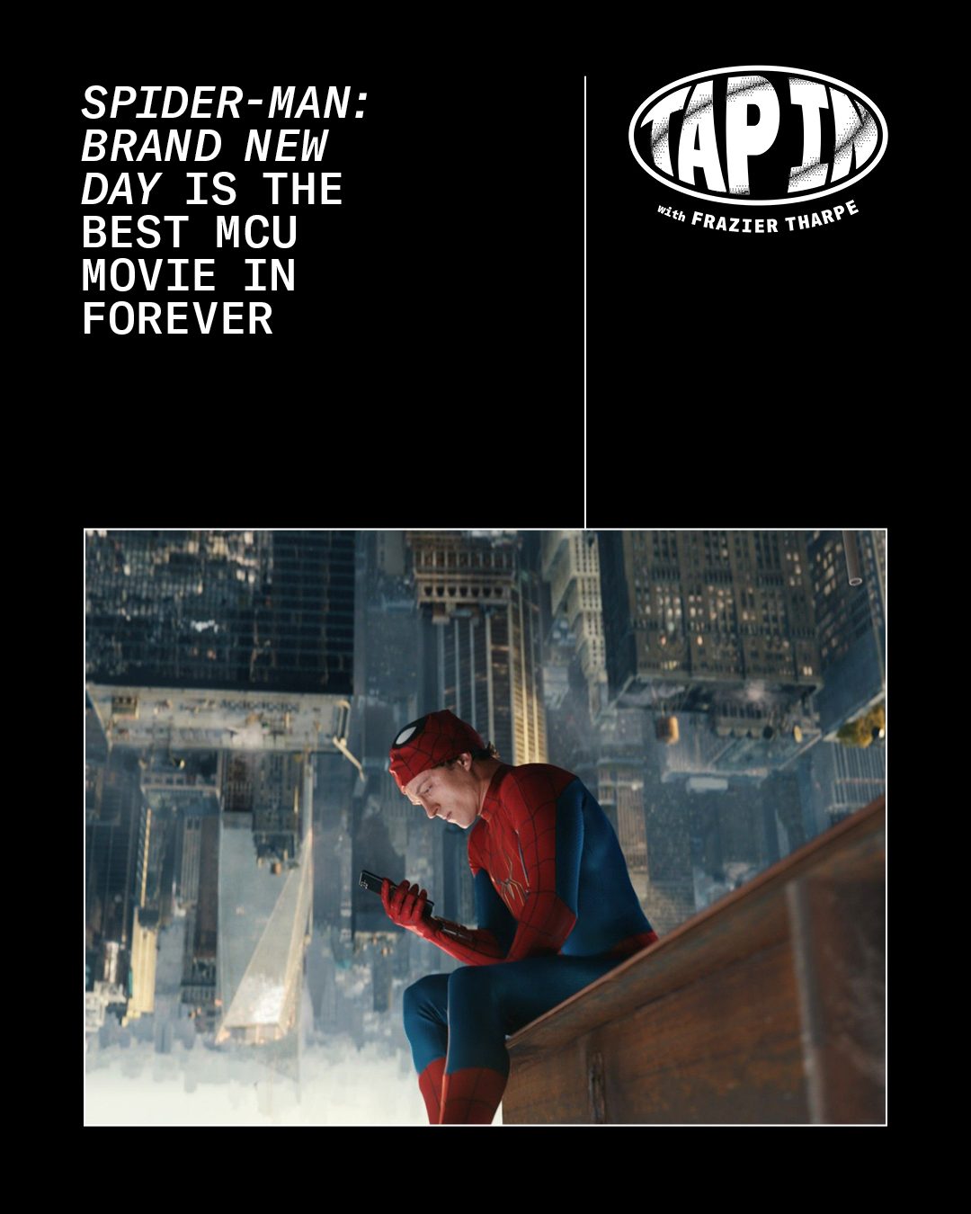 "Storytelling that’s too focused on a flimsy future, third act fumbles, plot holes—those are pretty much par for the course in the MCU," writes GQ columnist Frazier Tharpe. "All I’m asking for at this point is a little personality and flavor."

Enter stage left: #SpiderManBrandNewDay, an MCU offering so good that even noted skeptic @the_summerman left the theatre impressed. The new offering clears its underwhelming predecessors, mostly by finally giving Tom Holland some real pitches to hit. 

At the link in bio, read this edition of Tap In, where Tharpe unpacks Holland's best performance as Peter Parker, and "one of Zendaya’s most effortless performances in general." 🕷️ 

Image courtesy Sony Pictures