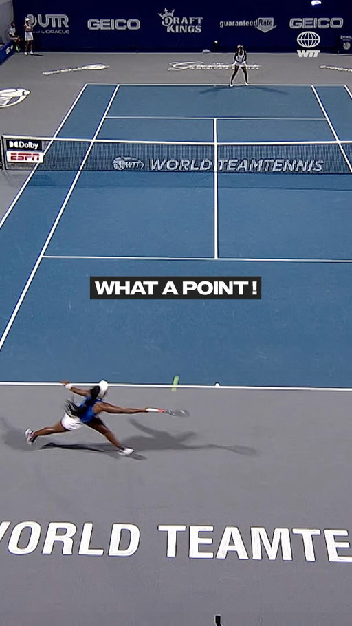 We’ve watched this twice. Once for the point and once for Venus Williams’ face at the end.

#WorldTeamTennis #Throwback