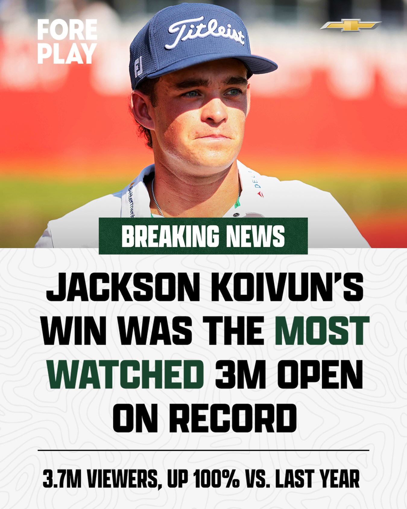 Jackson Koivun’s win at the 3M Open did NUMBERS.

Presented by @Chevrolet #Ad