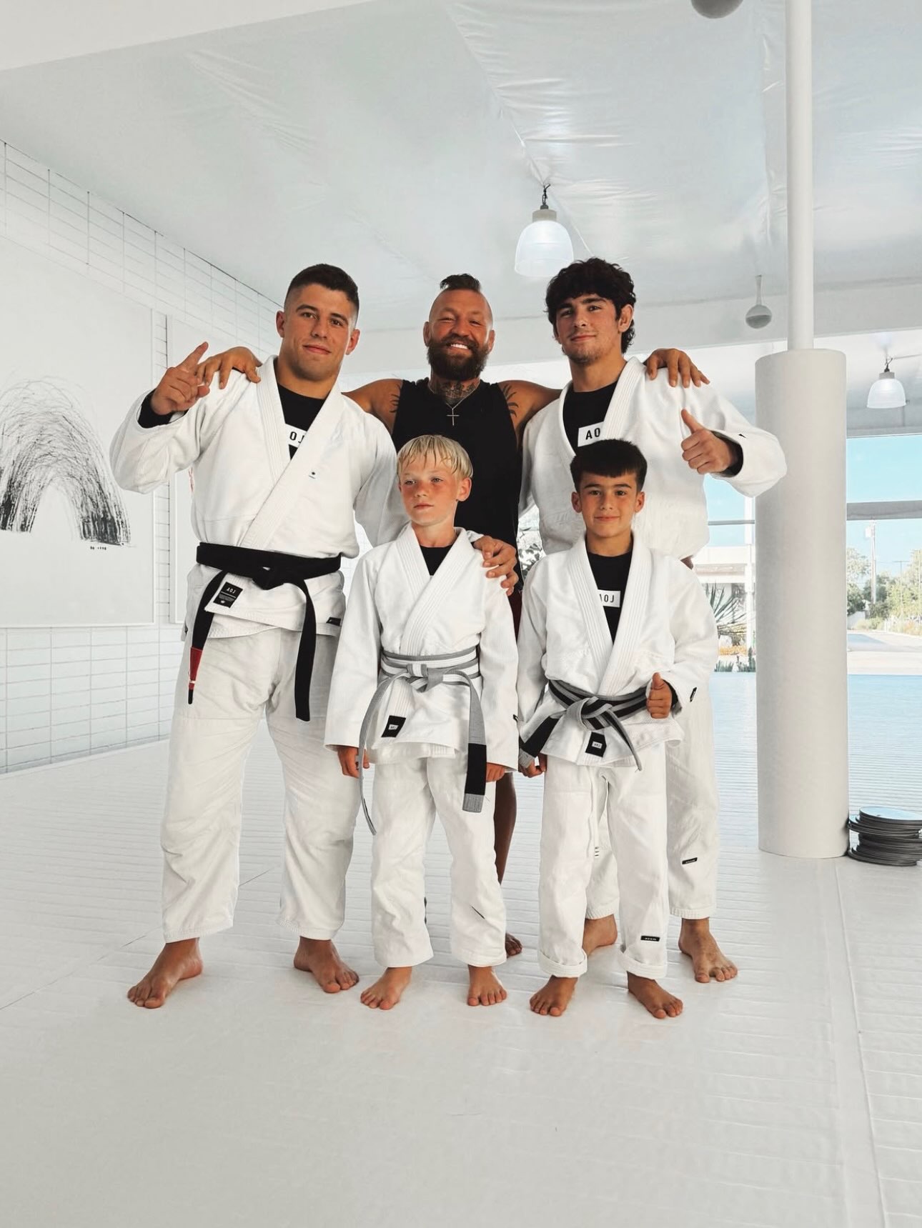Proud father and McGregor family moment. ❤️ ⚔️ 

My son Conor Jr trained today at the legendary @artofjiujitsu school in Costa Mesa. An incredible facility and one of the most respected systems in the world. @mendesbros 

He got to roll alongside Ace Mendes, son of the founder and 4x IBJJF World Champion Gui Mendes (IBJJF Hall of Fame). Together with his brother Rafael, the Mendes brothers built AOJ after collecting 10 world titles between them. The academy has gone on to produce a remarkable lineage of champions - Tainan Dalpra, Johnatha Alves, Mayssa Bastos, Jessa Khan, Cole Abate, and the Funegra twins Ashlee and Mia, both IBJJF World Champions who started as young kids in this same room. Outstanding!

The standard here is elite for a reason. Champions are forged through this system every single day.

Great session. Great environment. The kind of place that leaves a lasting mark on a young athlete.

Grateful for the opportunity and the lessons.

Onwards! 🙏🥋