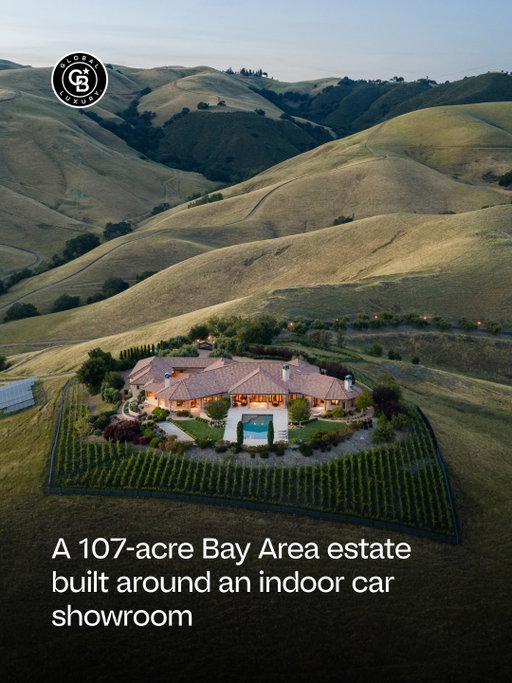 Set at the end of a private winding drive, 2020 Victorine Road functions as a self-contained hilltop compound within reach of Silicon Valley and San Francisco. The custom William Wood design integrates natural stone, timber beams, and floor-to-ceiling glass to anchor the residence into its surrounding landscape.

Automotive enthusiasts will note the property’s specialized infrastructure, which includes 13 garage spaces across three structures alongside the glass-enclosed interior showroom. Additional interior features include an executive library, media room, and custom bar area.

Outdoors, private vineyard plantings and mature olive groves surround multi-tiered stone patios, an outdoor barbecue station, and a pool deck overlooking the East Bay hills.

▪️ 2020 Victorine Rd, Livermore, CA
▪️ $9,499,000 | 5 BD | 5.2 BA | 8,406 SQ FT
▪️ Listing by Zach Zucker & AJ Cohen | Coldwell Banker Realty
▪️ @zacharyzucker @cbrealtycal @coldwellbanker