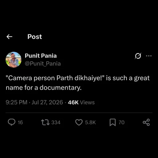 If anyone knows camera person Parth, please convey my gratitude. And of course to @samdishbhatia 🤍