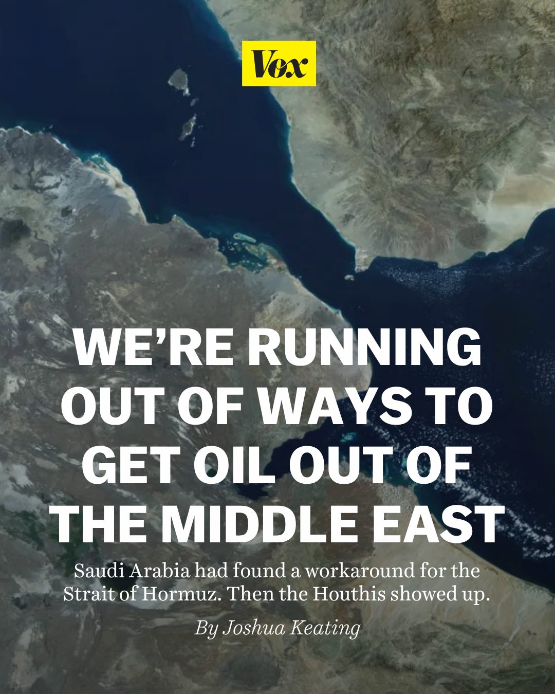 There was a backup plan for getting oil out of the Middle East. We may need another one.

On July 20, the Iran-backed Yemeni rebel movement known as the Houthis declared a “blockade” against their long-time enemy Saudi Arabia, and a short time later attacked two Saudi oil tankers in the Red Sea. Shortly afterward, several ships carrying Saudi crude oil through the Red Sea made abrupt U-turns to avoid going near the Yemeni coast.

With Iran now blocking shipping through the Strait of Hormuz, the Red Sea was supposed to be an alternative way to get oil out of the Middle East and to the world market. 

Now, though, the importance of the route has merely created fresh leverage in the long-simmering conflict between the Houthis and their longtime enemies in Saudi Arabia. These attacks were a major factor in pushing oil back over $100 a barrel last week.

Read more at the link in our bio. 

📸: Gallo Images/Orbital Horizon/Copernicus Sentinel Data 2026

#Oil #GasPrices #StraitofHormuz #Iran #RedSea