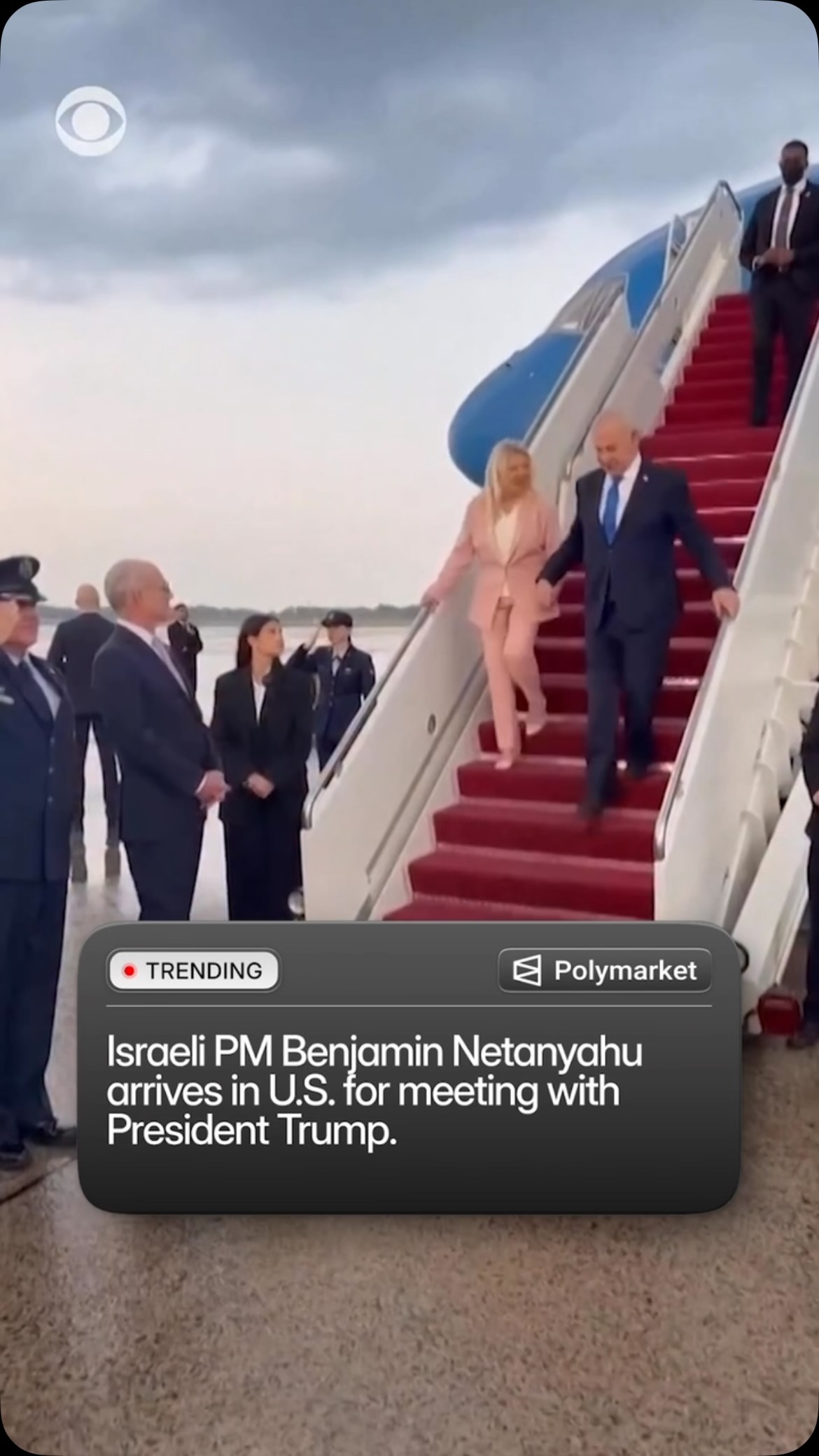 President Trump welcomed Israeli Prime Minister Benjamin Netanyahu to the White House on Tuesday for a high-stakes meeting centered on the Middle East, as the Israeli leader faces mounting political pressure at home. 

According to the White House, the two discussed the recent war with Iran, a framework agreement aimed at securing peace in Lebanon, and efforts to expand the Abraham Accords. 

Earlier in the day, Trump also met with Ukrainian President Volodymyr Zelenskyy to discuss the war in Ukraine.

Traders predict only a 2% chance Netanyahu will be arrested before October.

**Trading Is Risky. 100% Loss Can Occur. US Users: Featured Market Not Available; Informational Use Only.**