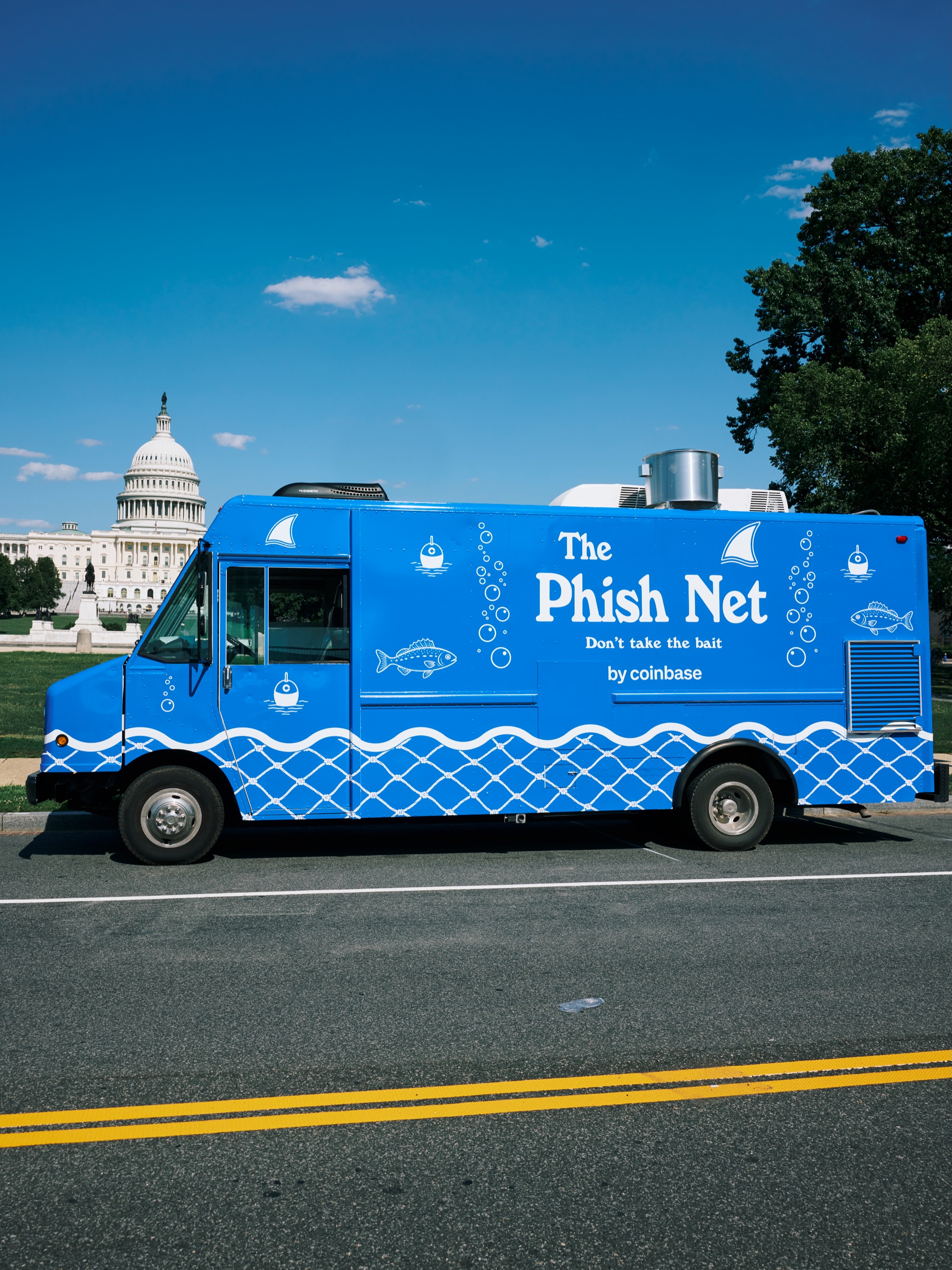 Last week, we took cybersecurity education to the streets of DC.

Meet The Phish Net, our food truck built to teach people how to avoid scams and phishing attacks.

The stats don’t lie: simply having a conversation with a potential phishing victim reduces their odds of being scammed by over 70%.

So we hit the road. Universities, senior centers, Capitol Hill - we went where the people are.

Chief Security Officer Jeff Lunglhofer and team taught people how to spot scams, stay safe online, and why crypto is a security upgrade for the financial system.

Free food helped. Good conversation did the rest.

When it comes to protecting people, we’ll always show up.