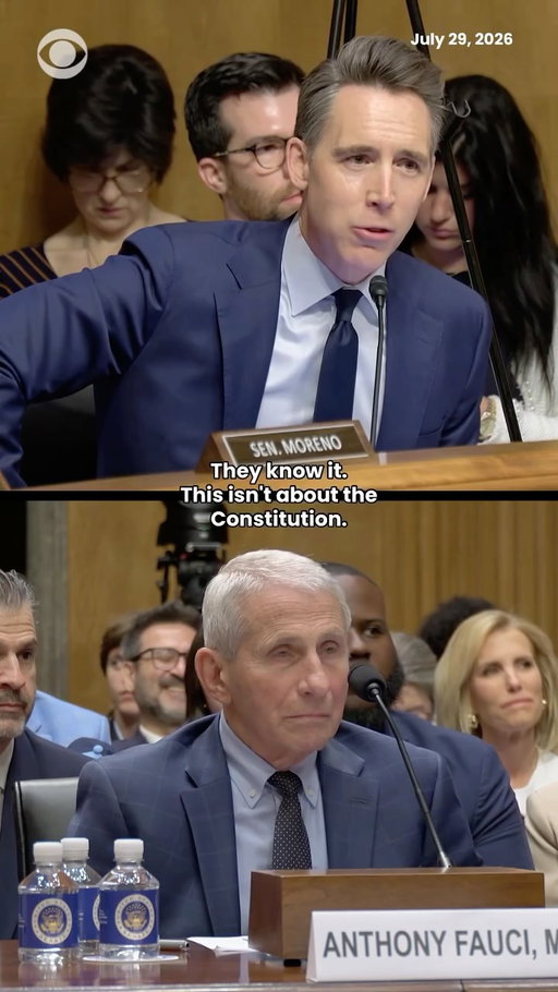 Sen. Josh Hawley (R-MO) asked Dr. Anthony Fauci a string of questions during his Senate testimony Wednesday, like, “What day of the week is it today?” and “What color tie are you wearing?” Fauci continued to invoke his Fifth Amendment rights to every question from senators.

One of Fauci’s attorneys, who was removed from the hearing, told reporters, “Dr. Fauci has a valid Fifth Amendment privilege, and he has the right to assert it.”