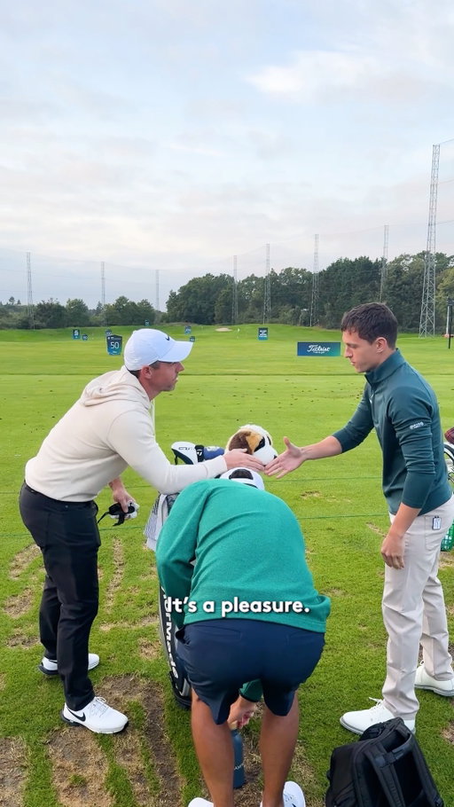 Peter Parker on the range with Rory McIlroy 🕷️