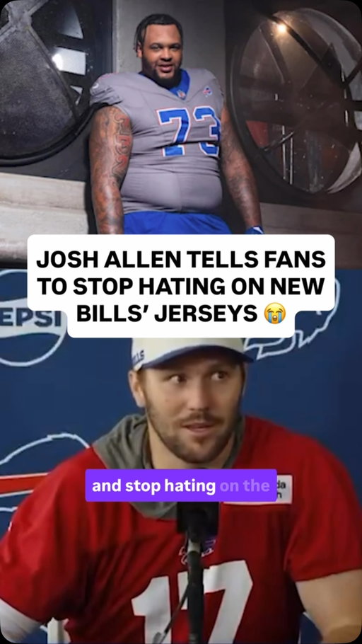 Josh Allen wants everyone to stop hating on the new Bills jerseys. 😅

#buffalobills #nfl #football