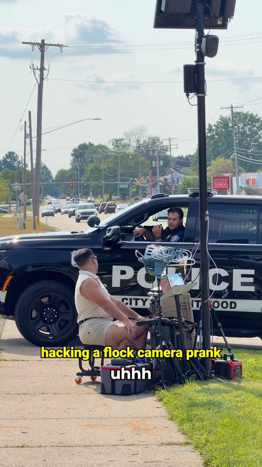 Disclaimer: I’m a professional hacker. Don’t try this at home. #flock #hacker #prank #police #securitycameras
