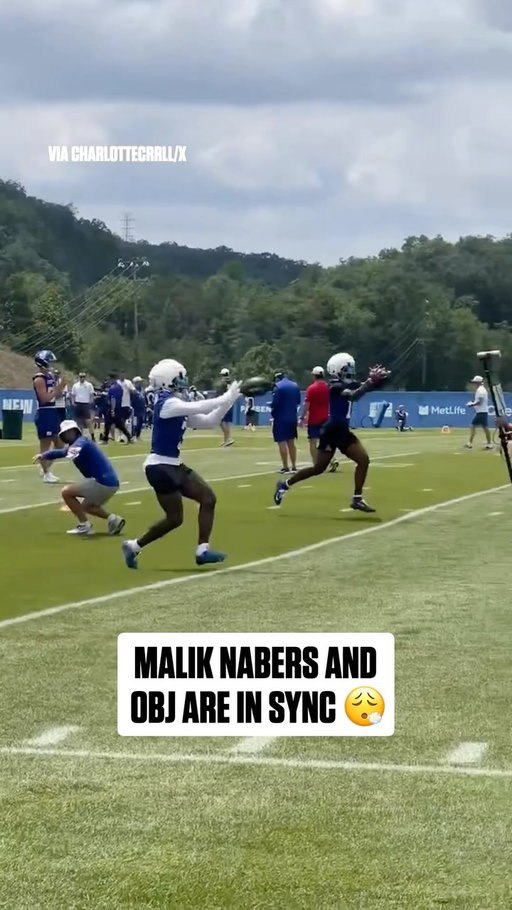 Malik Nabers and @obj working on their craft 🤝 (via @charlottecrrll)