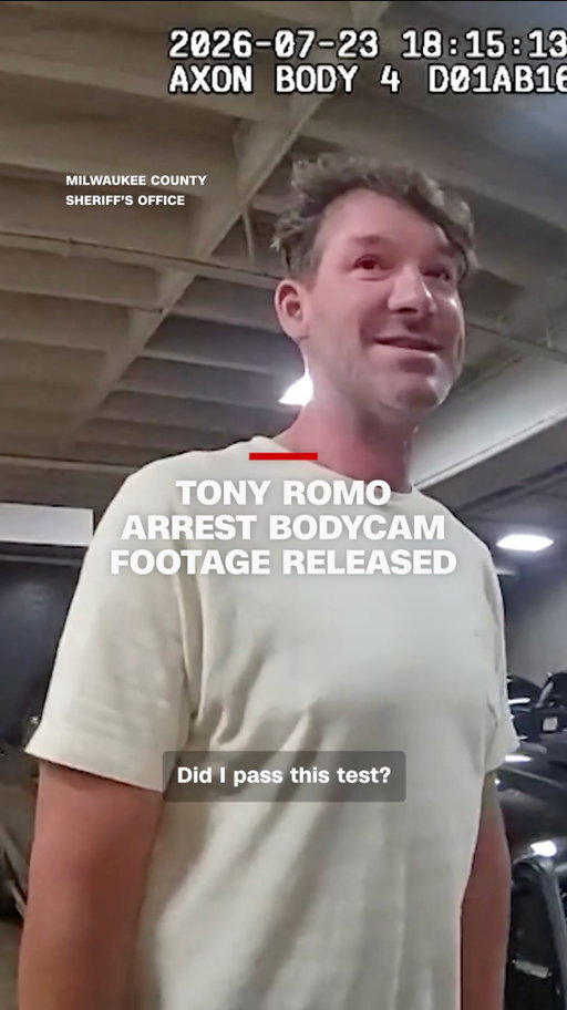 Bodycam footage released by the Milwaukee County Sheriff’s Office shows former Dallas Cowboys quarterback Tony Romo being arrested on suspicion of operating while under the influence. CNN has reached out to Romo’s lawyers for comment.