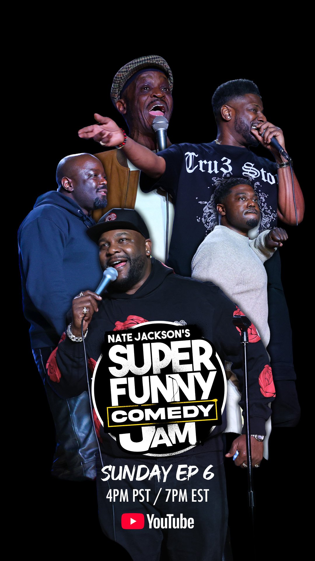 Get ready to LAUGH! 🔥😂

Nate Jackson's Super Funny Comedy Jam – Episode 6 drops THIS SUNDAY, August 2nd exclusively on Nate Jackson's YouTube Channel!

🕓 Premieres at 4PM PST / 7PM EST

Featuring an incredible lineup:
🎤 Reg Thomas (Netflix's Funny AF)
🎤 Mo Hill (Scary Movie 6)
🎤 Kelly KDubb
🎤 Smokey Suarez

Hosted by the one and only Nate Jackson!

Set your reminder, grab your crew, and don't miss one of the funniest comedy shows on YouTube. See you in the live chat! 😂🙌

📍Sunday, August 2
⏰ 4PM PST / 7PM EST
📺 Only on Nate Jackson's YouTube Channel

Tag a friend who needs a laugh! 👇

#NateJackson #SuperFunnyComedyJam #StandUpComedy #Comedy #ComedyJam #RegThomas #MoHill #KellyKDubb #SmokeySuarez #YouTubePremiere #ComedyFans #LiveComedy #FunnyVideos #SundayLaughs