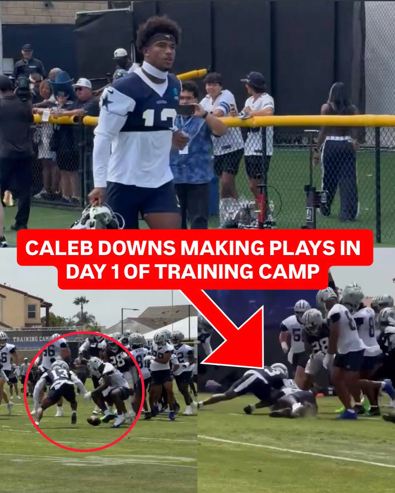 Of course Caleb Downs is already making plays at Cowboys training camp 🔥💪😤