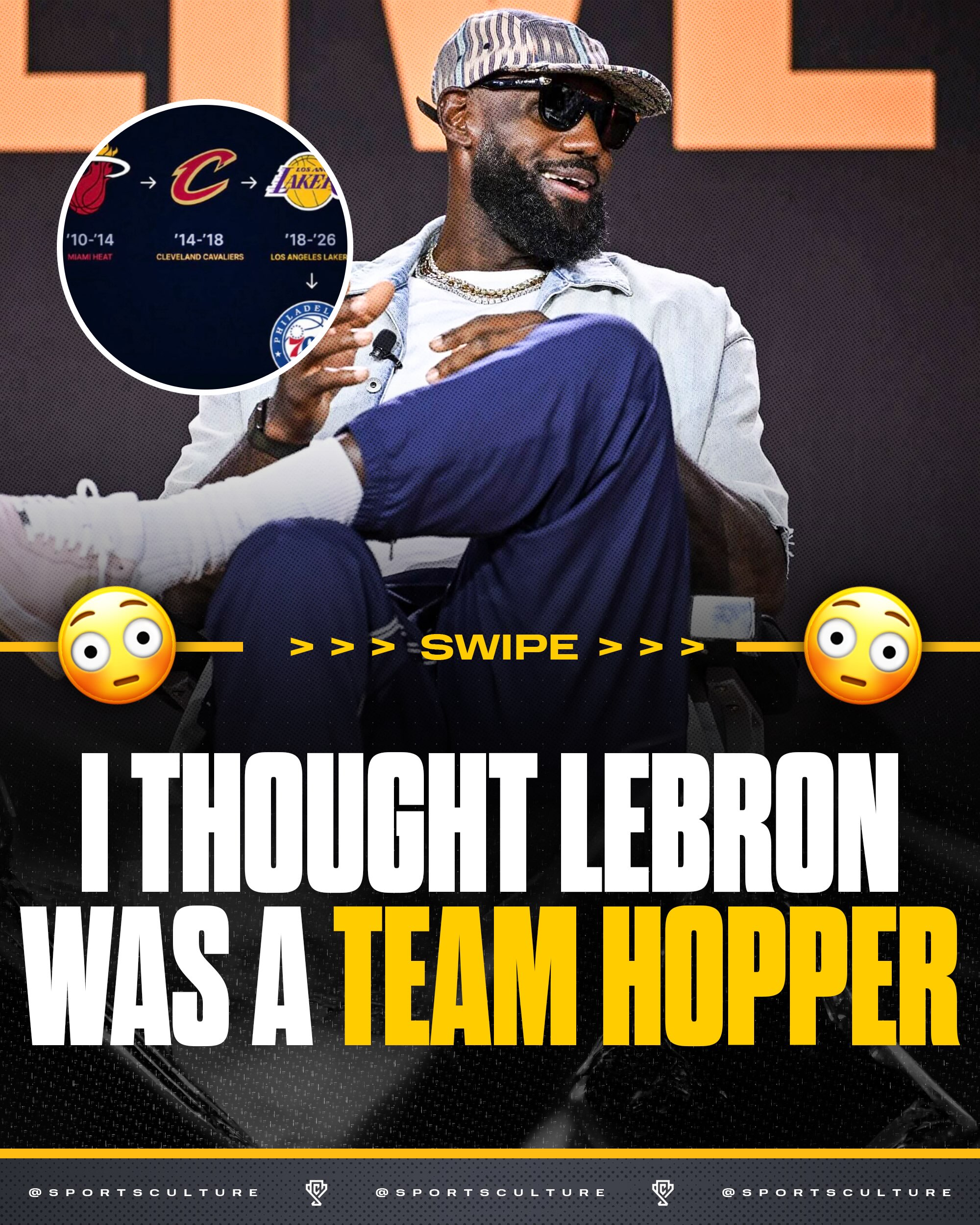 It’s crazy how people just make up narratives 😭😭

People love calling LeBron James a “team hopper,” but when you actually look at his career, that narrative is pretty exaggerated. He’s been in the NBA for over two decades and has only played for three franchises: the Cleveland Cavaliers, Miami Heat, and Los Angeles Lakers. For someone with this much longevity, three teams really isn’t that crazy.

What makes it seem like more is the fact that LeBron left Cleveland, went to Miami, returned to Cleveland, and then went to Los Angeles. Technically, that’s multiple moves, but Cleveland counts as the same franchise twice. He even spent 11 total seasons with the Cavaliers, which is longer than plenty of NBA stars spend with any single organization.

LeBron definitely changed teams at major points in his career, but calling him some extreme journeyman doesn’t really fit. When you play more than 20 seasons and only wear three different NBA uniforms, that’s actually pretty stable compared to a lot of stars. The moves were just so massive that every decision felt bigger than a normal free-agency move.

Follow US (@sportsculture) to stay tapped in if you love sports 🔥