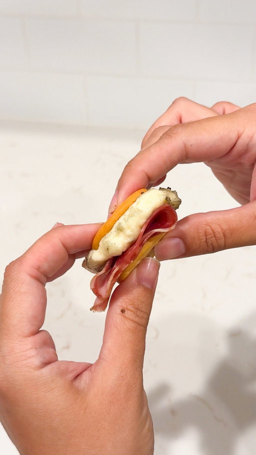 Savory ‘s’mores’ anyone!😍

Crackers, meats, and cheese! What’s not to love! 

Grown up s’mores!? 
Or if your kids have bougie taste buds too? 

I topped crackers with spicy fig jam, either mini bree or babybel as well as either salami, prosciutto, or my favorite capocollo 

Which cheese would you ‘toast’? 

Follow and share with your charcuterie loving friends! 

#cheese #charcuterie #lifehack #smores #girlsnight