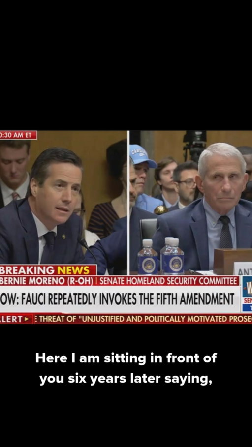In a scathing, foul-mouthed attack, Sen. Bernie Moreno (R-Ohio) castigated Dr. Anthony Fauci and his handling of the COVID-19 pandemic during a Senate hearing Wednesday, as the nation’s former chief medical adviser sat tight-lipped, citing fears that his testimony would be used against him.