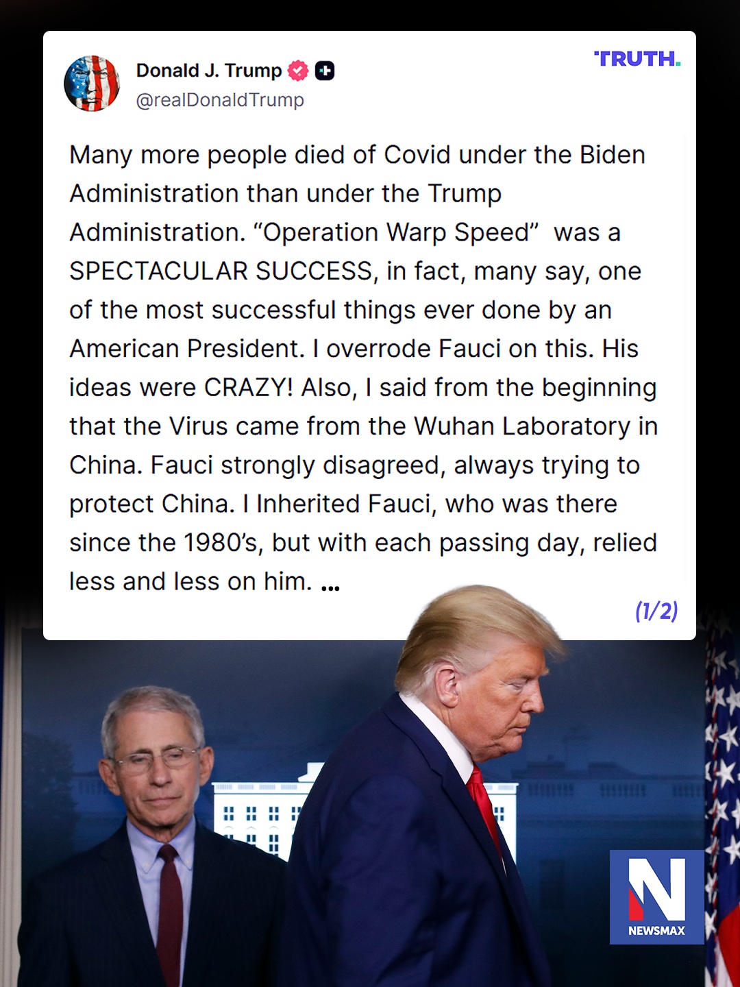 President Trump ripped Dr. Anthony Fauci as a problem he inherited in his first term, saying the pandemic doc spouted "crazy" ideas, "protected" China and "made too many bad calls..."

"Then along came Sleepy Joe Biden, who made Fauci a "King!""