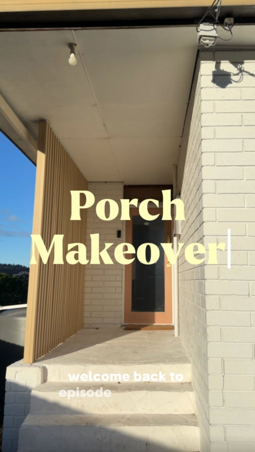 Episode 3 ✨of our Front Porch Makeover 

Finally getting these battens installed is so exciting! 
As well as our brand new door frame and front door from @mitre10 

What colour should we paint this door? 

#reno #porch #battens #partnership #ourtassiereno