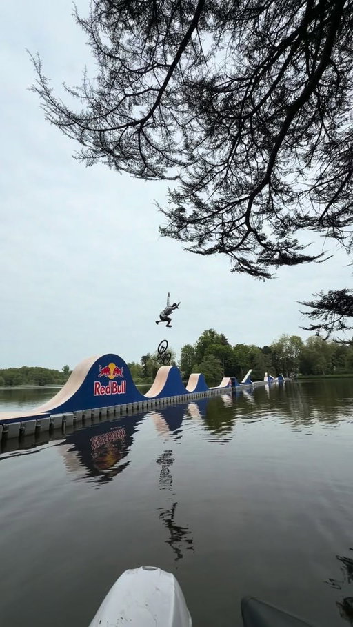 So so SO nearly made it across 🫠 Sick project! Stoked to work on this with @redbulluk . @krisskyle + @danny_macaskill are serious operators 🙌🤝 #mtb