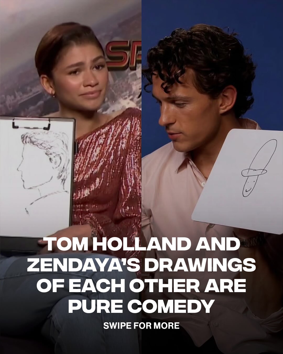 Zendaya saw the vision. Tom saw a hat 😪

Zendaya and Tom Holland put their drawing skills to the test, and the results had fans laughing. Zendaya delivered a surprisingly accurate sketch, while Tom’s attempt was hilariously questionable. The playful challenge showed off the couple’s fun chemistry and gave fans another reason to love their dynamic.

[📸: via/ CineworldCinemas, LADBible, GettyImages]