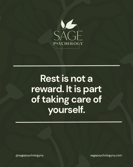 Here's your permission to rest.
You don't have to finish everything before you slow down.

The healthiest version of you isn't the busiest one.
🌿 Share this with someone who needs a break.

#BurnoutRecovery #SelfCare #MentalWellness #StressRelief #HealingJourney #SagePsychology