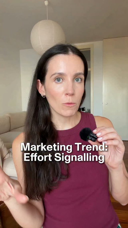 We’re currently seeing the rise of ‘effort signalling’ content.

Brands are choosing creative mediums where the effort is the message. One of the misunderstandings around AI is that people dislike the output because its slop, when actually it’s because it lacks input.

Our brains associate high effort with high value, which is why people critique modern art and say “i could do that “ - to the untrained eye, the effort isn’t visible enough to assign it value.