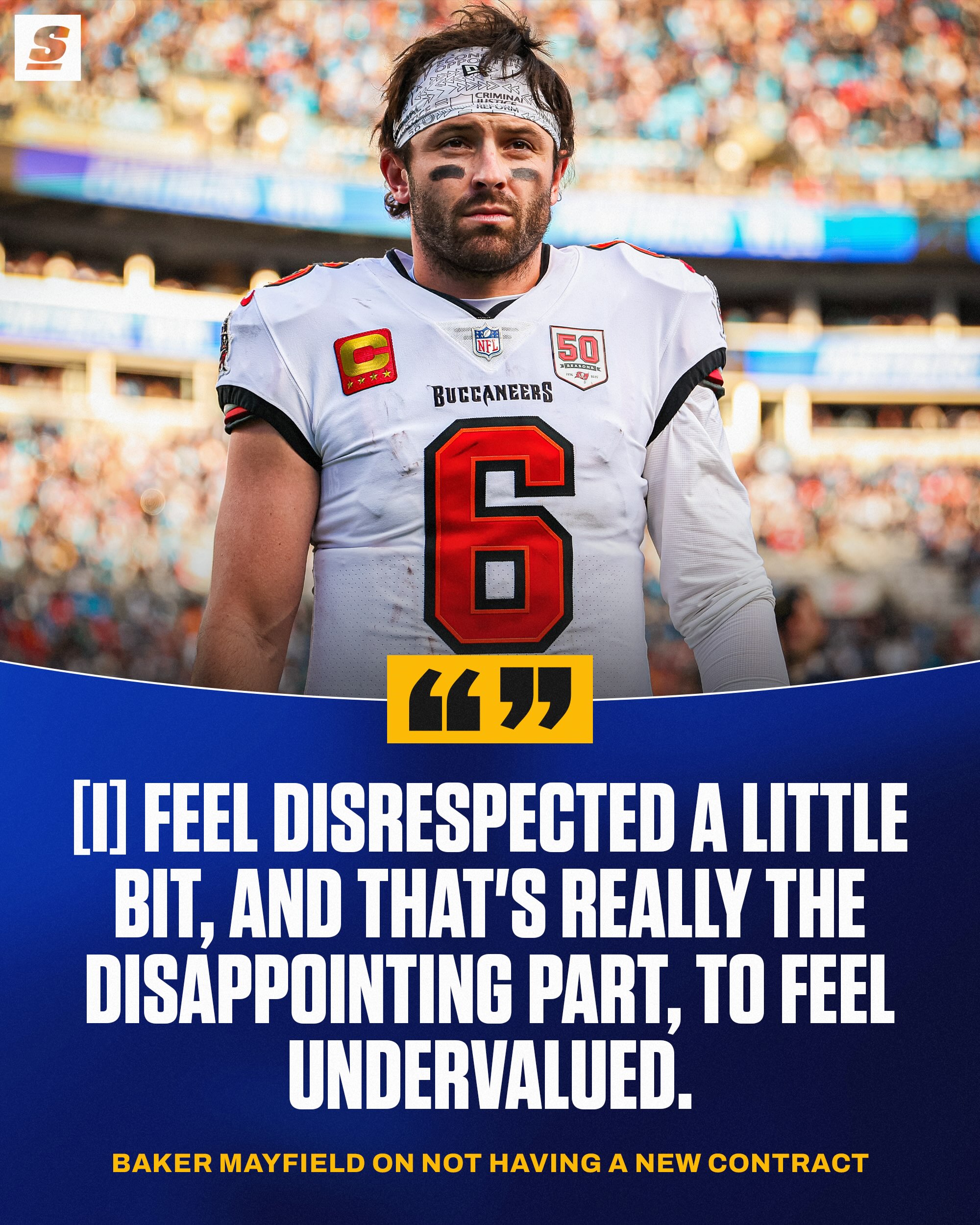 Baker sounds off after he felt “disrespected” by the Bucs’ extension offers that he received before his self-imposed deadline of the beginning of training camp. 🗣️
[via @sportscenter, h/t @jfowlerespn]
