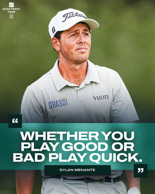 Dylan Menante is No. 7 on the Points List and No. 1 in speed of play on the Korn Ferry Tour.