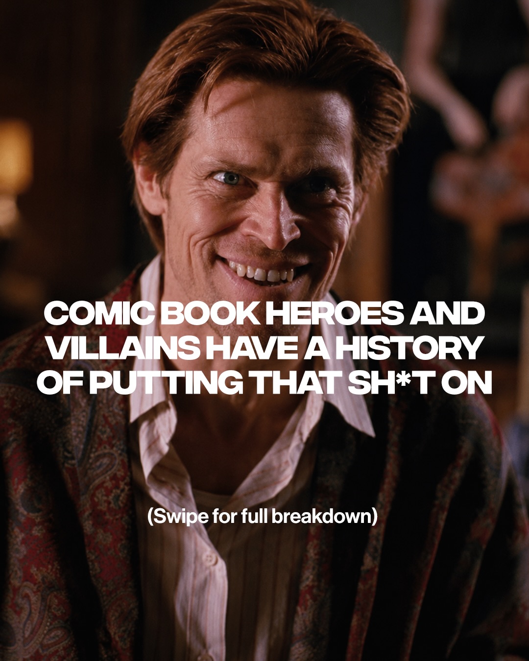 Superheroes and villains have been putting that sh*t on for years. Here are some of the wildest sneakers and streetwear pieces to make it onto the big screen.

Swipe for the full breakdown.

‘Spider-Man’ (2002)

In his iconic role as the Green Goblin, Willem Dafoe wore a custom pair of Nike Flightposites. The unreleased pair became so influential that fans have since renamed several sneaker colorways after the villain.

‘X-Men’ (2000) 

Say what you want about Cyclops, but his eyewear rotation was elite. Oakley helped bring the character’s look to life with Juliets, custom glasses and a visor that fans, myself included, still want officially released. Oakley later became the go-to for superhero’s movies including Spider-Man.

‘Black Panther’ (2018) 

In Killmonger’s opening scene, Michael B. Jordan pulls up to the museum heist in Amiri and Balmain boots. Robbing a museum has never looked so expensive. 😅

h/t: @elleusa

‘Batman Returns’ 1992

Sneakerheads love this one. Michael Keaton’s Batman wore modified Air Jordan 6s alongside Nike Air Trainer 3s in the 1992 film, and the last known report says Keaton still owns the shoes today.

h/t: @brendandunne

‘Blade II’ (2002) 

Wesley Snipes completed Blade’s tactical look in Blade II with Oakley Four sunglasses. Oakley even produced a limited Blade II edition, and the now-discontinued model has become a grail for collectors. 

h/t: @infinitearchives / @ovvergg

‘Black Panther’ (2018)

In the scene where Shuri roasts T’Challa’s “royal sandals” with a perfectly timed “What are those?!,” costume designer Ruth E. Carter later confirmed they were Alexander McQueen Sandals. 😅

via: @elleusa

‘Spider-Man: Into the Spider-Verse’ (2018)

Although it was animated, Miles Morales was first spotted wearing “Chicago” Air Jordan 1s in the teaser trailers. The moment eventually led to an official Jordan collaboration, with pairs now reselling for $500 and up. The franchise has since released multiple Jordan 1 collabs, including a limited friends-and-family pair.

‘Ghost Rider’ (2007) 

Nicolas Cage’s Ghost Rider wore a custom Chrome Hearts outfit made exclusively for the film, featuring a $10,000 leather biker jacket and $6,000 le